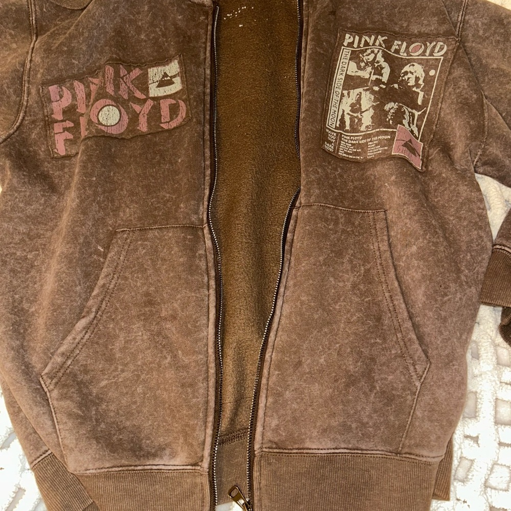 Pink Floyd Grunge Brown Zip-Up Hoodie - Picture 4 of 7